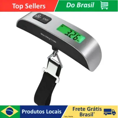 Balança Digital de Bagagem Portátil com Gancho 50kg