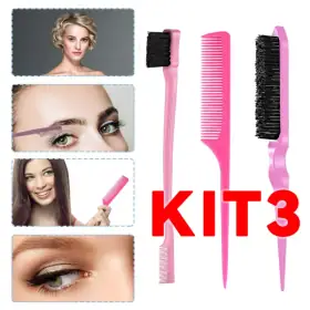 Kit Escovas de Cabelo Profissional 3 em 1