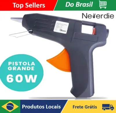 Pistola de Cola Quente Bivolt 40W com Botão Liga/Desliga